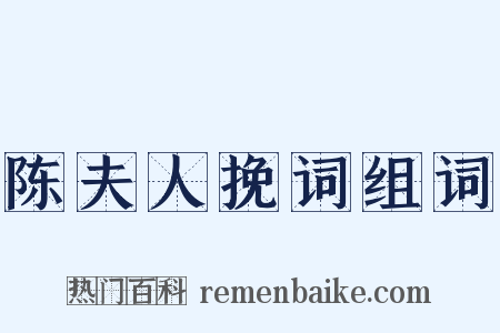 陈夫人挽词组词是什么意思的图片